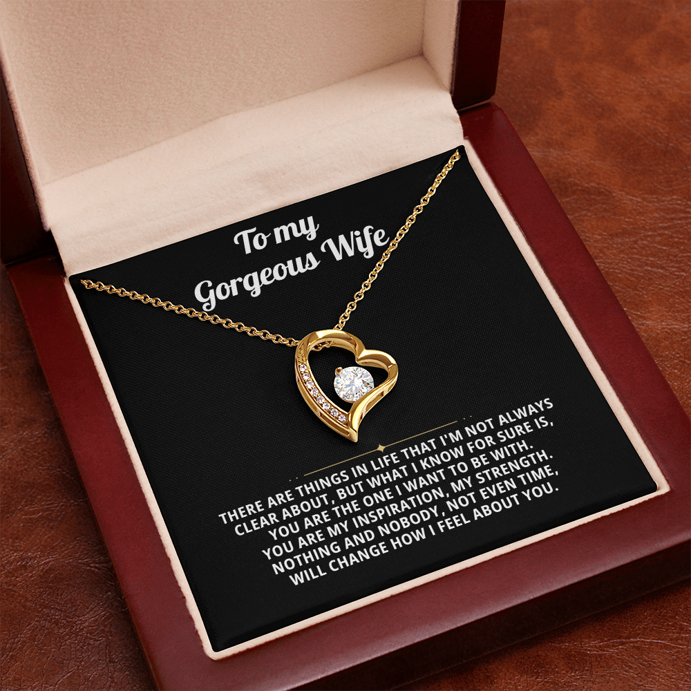 To My Wife Heart Necklace Gift