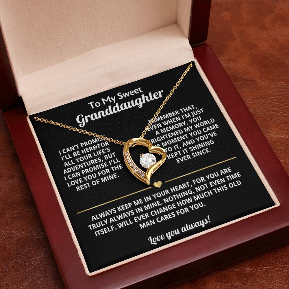 To My Granddaughter Heart Necklace Gift
