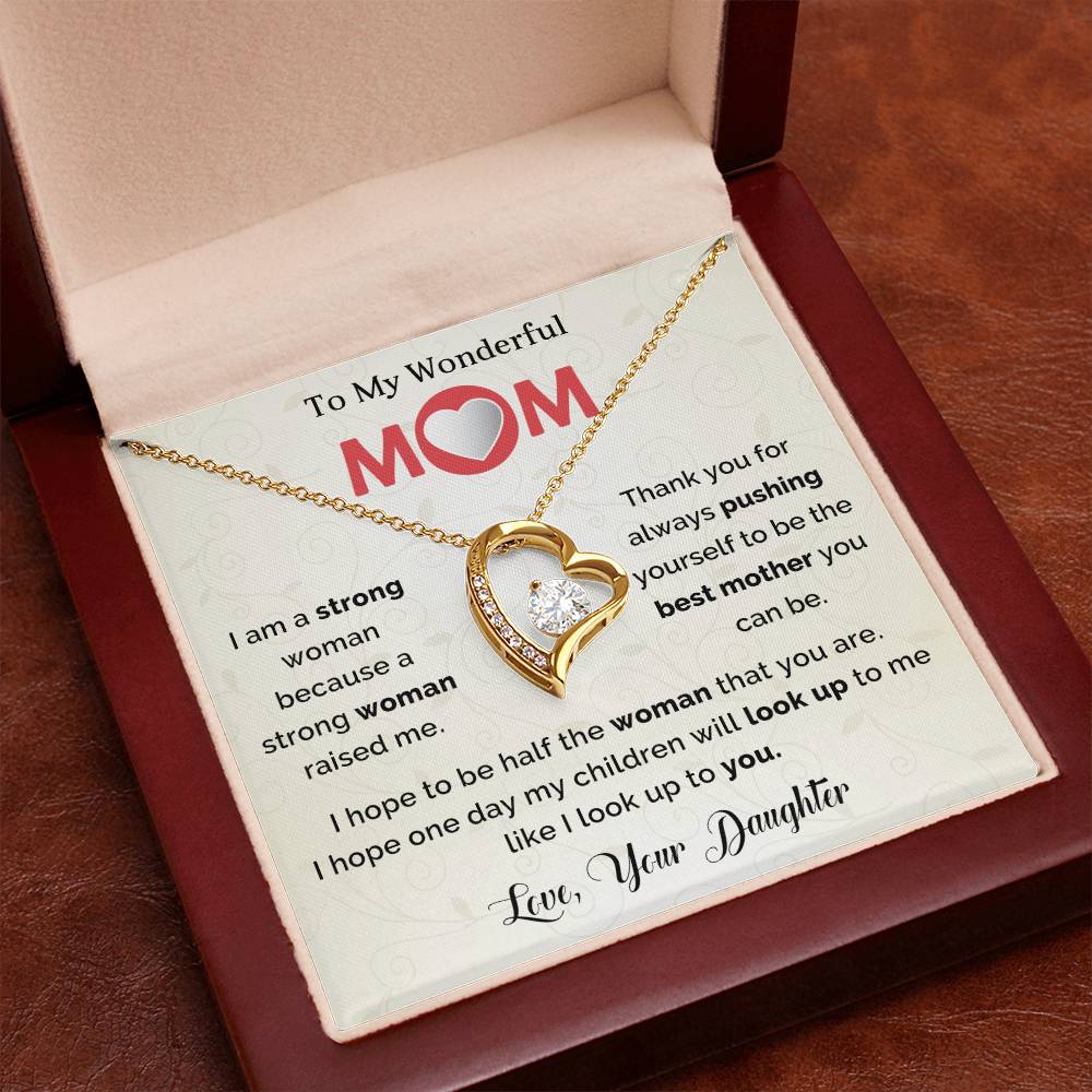 To My Mom Heart Necklace Gift