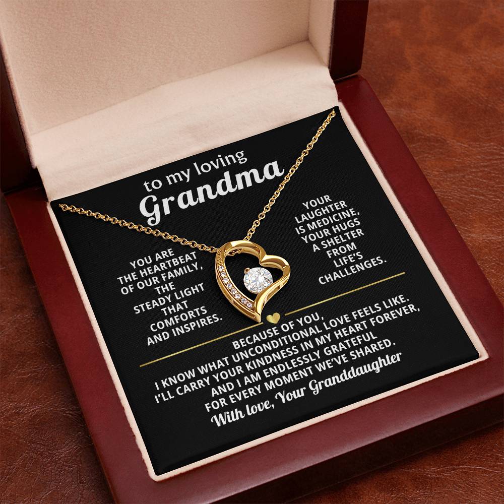 Grandmother Heart Necklace Gift from Granddaughter