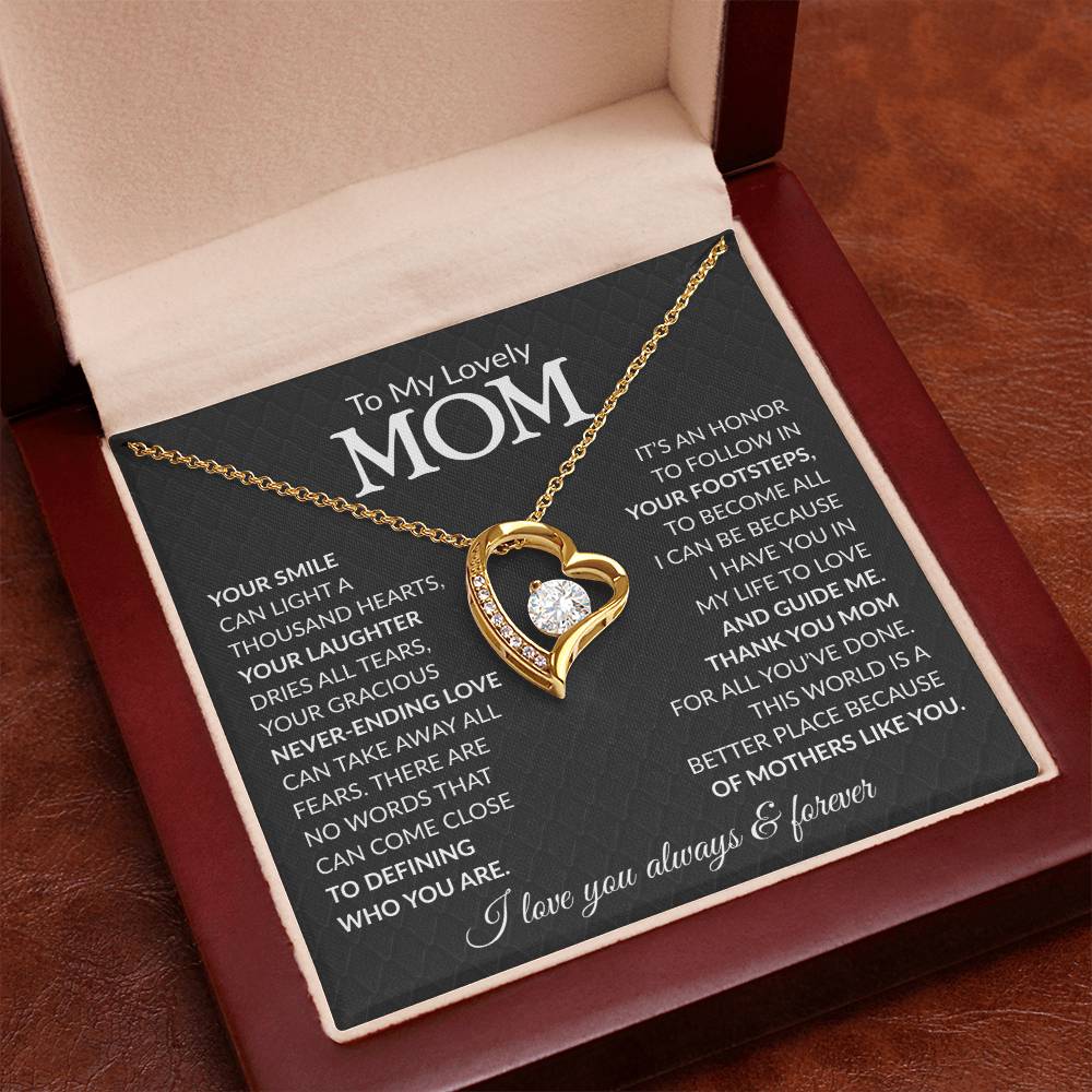 To My Mom Heart Necklace Gift