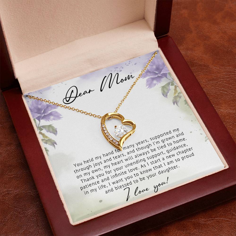 To My Mom Heart Necklace Gift