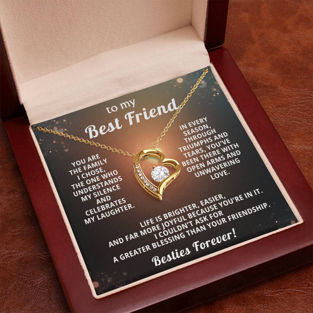 Best Friend Heart Necklace Gift from Bestie