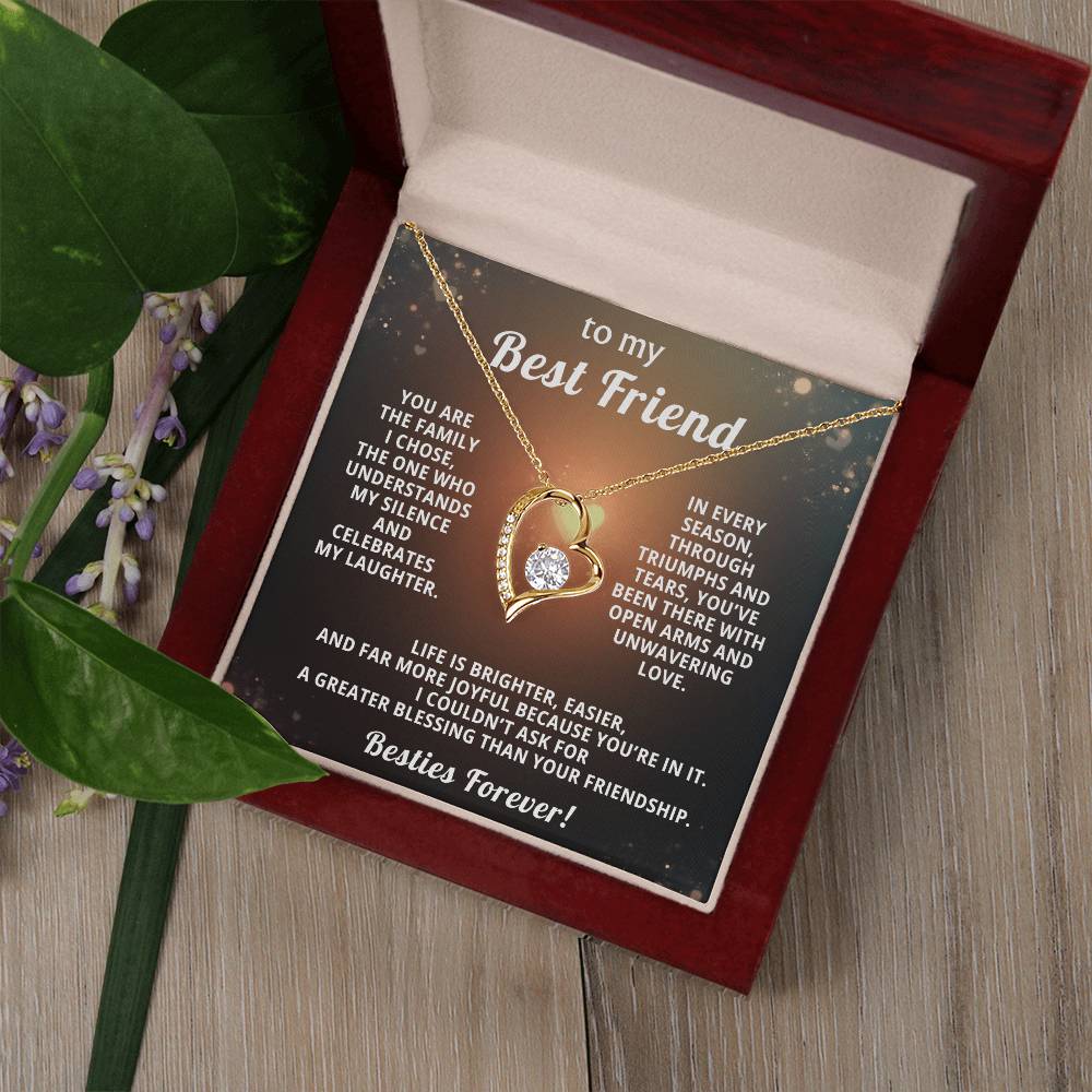 Best Friend Heart Necklace Gift from Bestie
