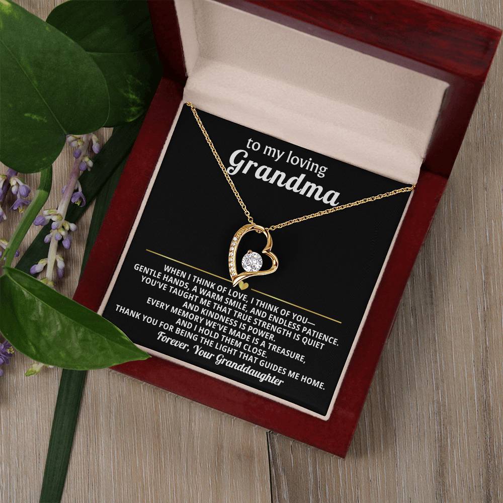 Grandmother Heart Necklace Gift from Granddaughter