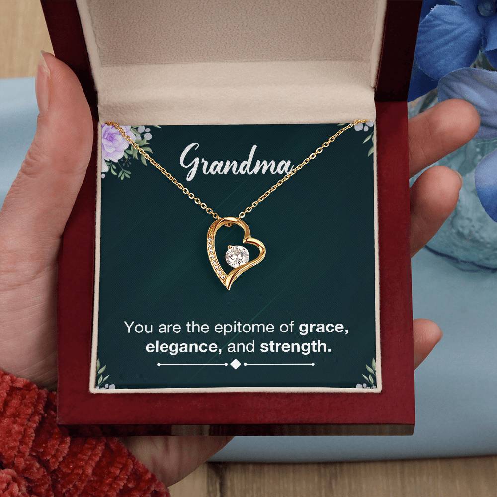 Grandma Grace Heart Necklace Gift-[Heartfelt Family Gift]