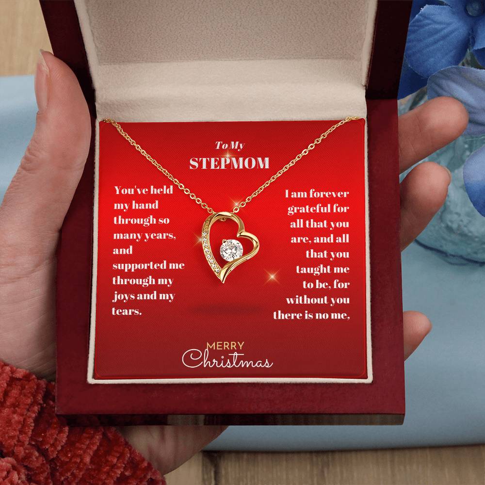 Stepmom Christmas Heart Necklace Gift-[Heartfelt Family Gift]