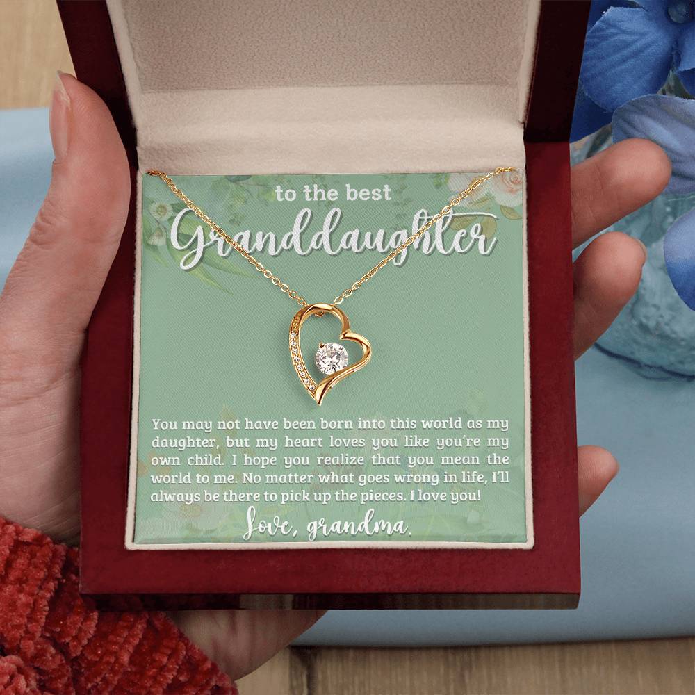 Granddaughter Necklace - Christmas  Birthday Gift Personalized  Monogrammed Leather Jewelry for Granddaughter-[Heartfelt Family Gift]