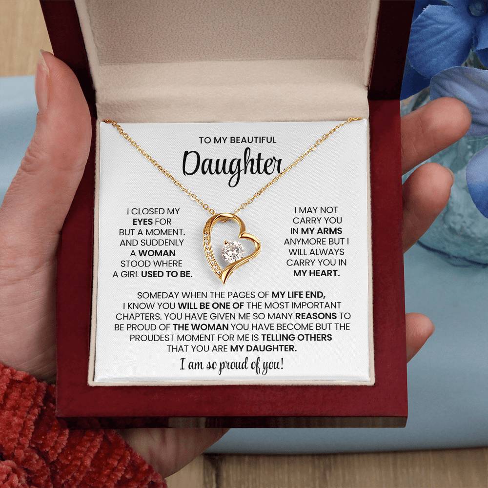To My Daughter Forever Love Necklace Gift