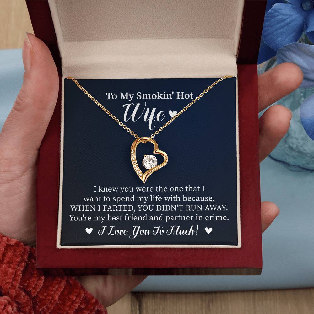 Smoking Hot Wife Humerous Heart Necklace Gift-[Heartfelt Family Gift]