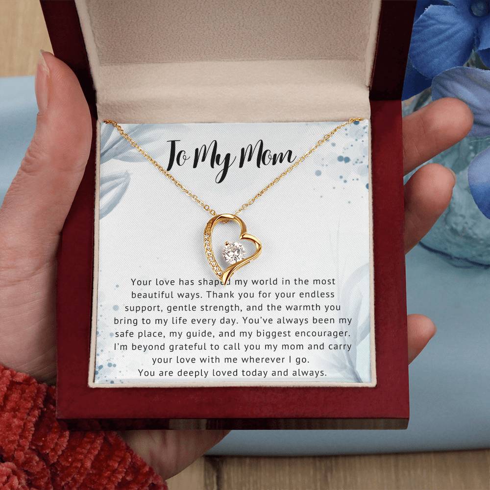 To My Mom Heart Necklace Gift