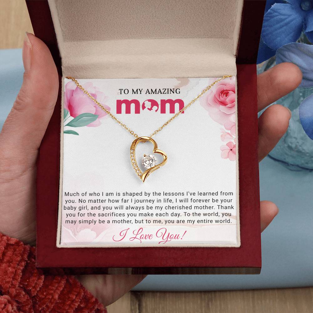 To My Mom Heart Necklace Gift