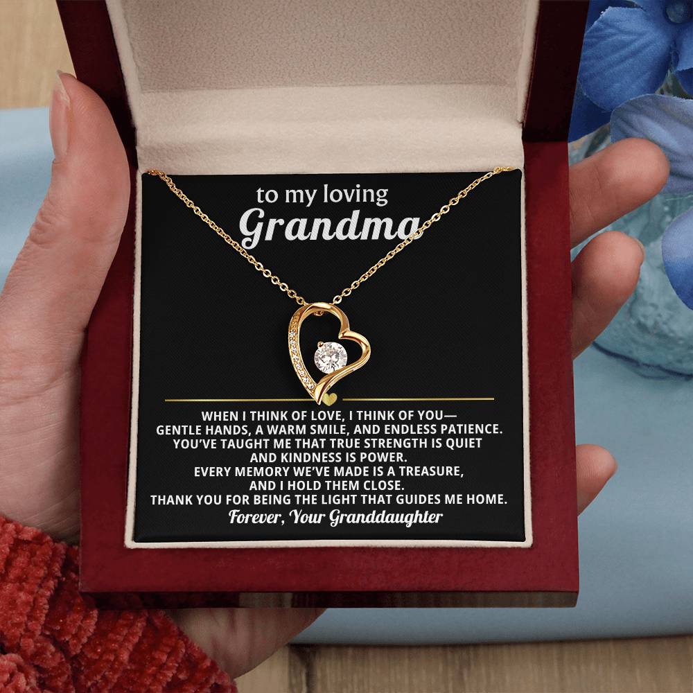 Grandmother Heart Necklace Gift from Granddaughter