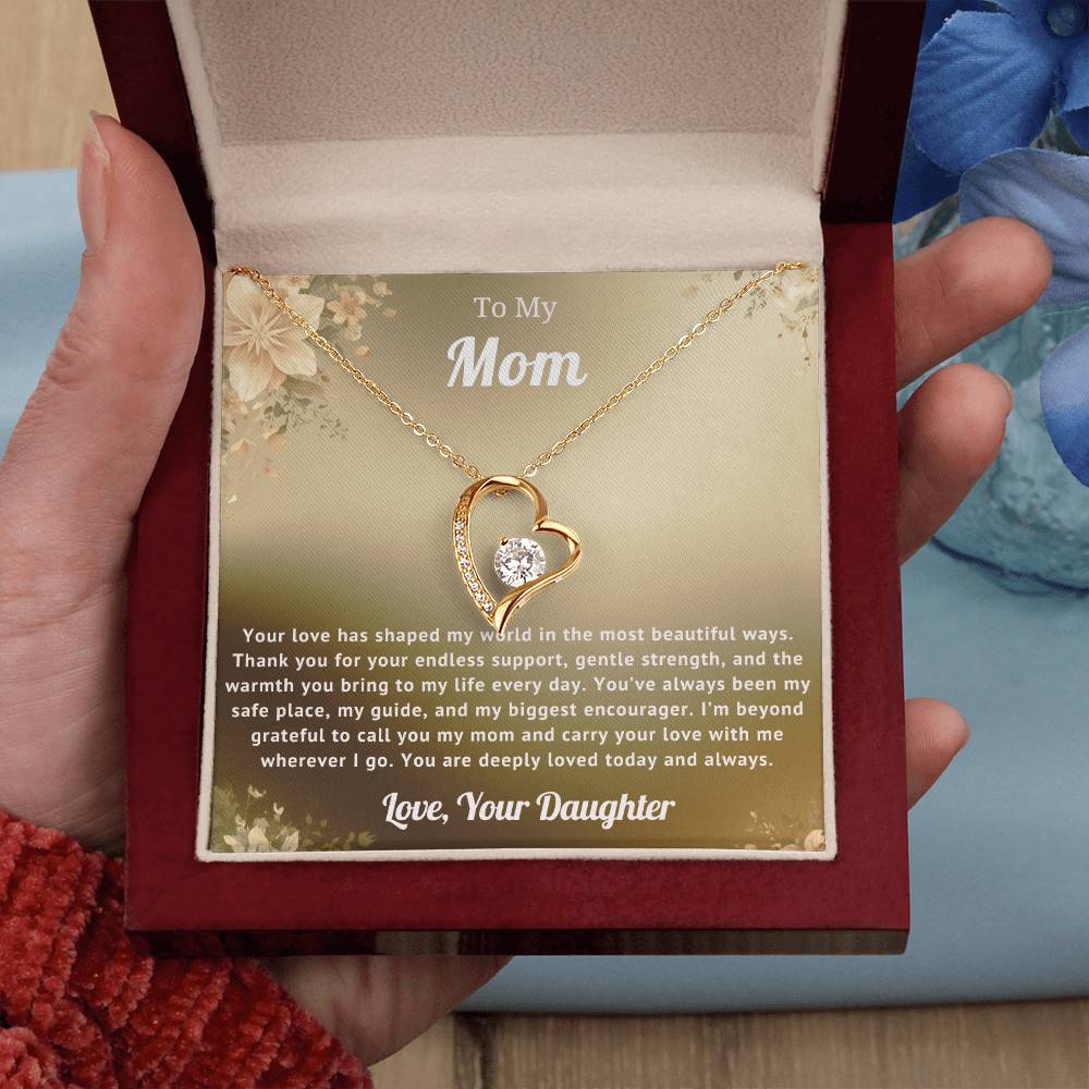To My Mom Heart Necklace Gift