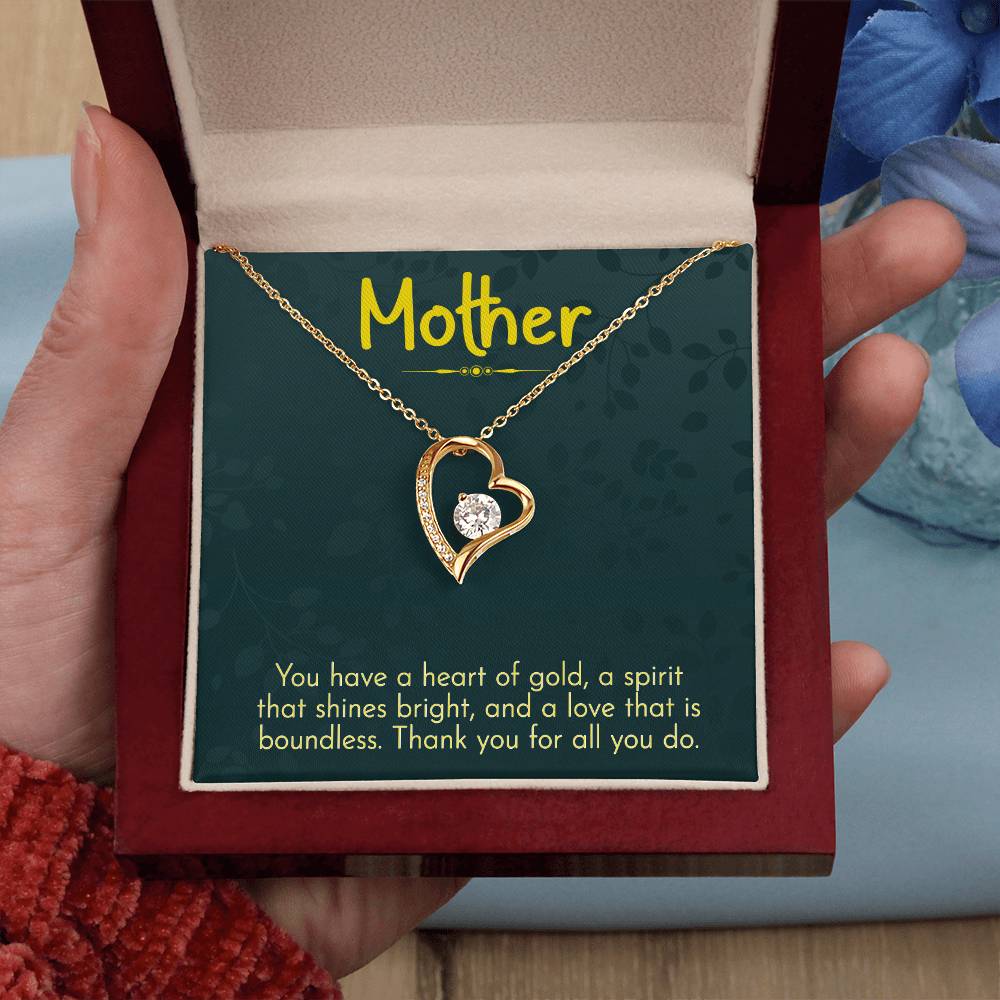 Mother- Thank you Heart Necklace Gift-[Heartfelt Family Gift]