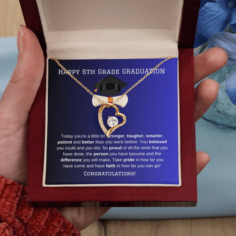 6th Grade Graduation Heart Necklace Gift-[Heartfelt Family Gift]