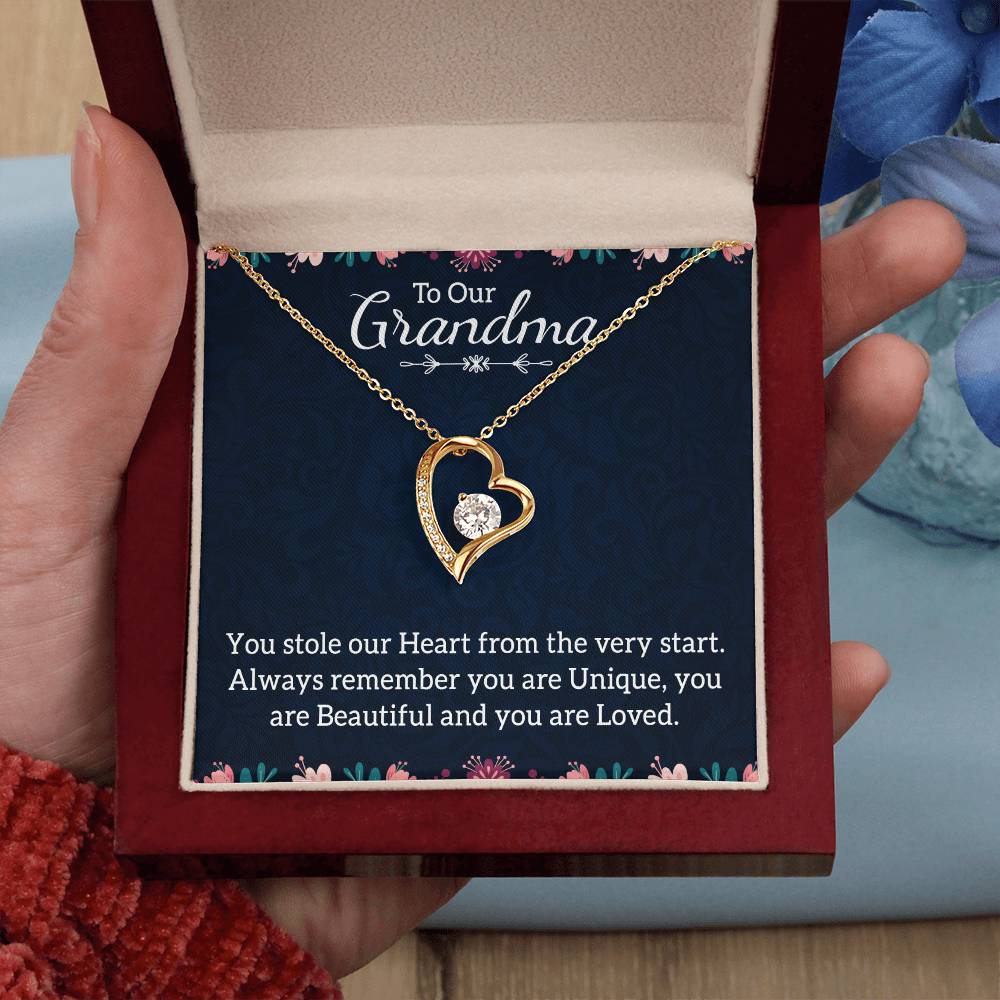Grandma Always Remember Heart Necklace Gift-[Heartfelt Family Gift]