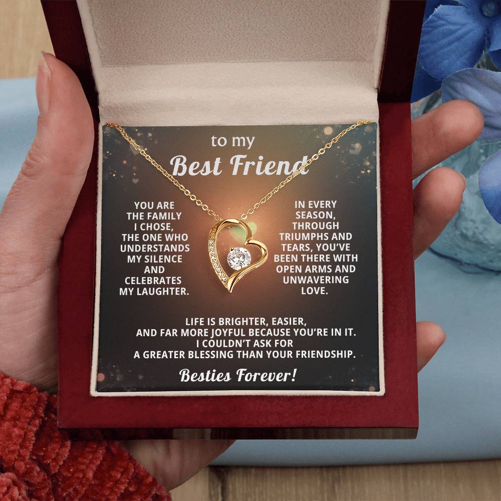 Best Friend Heart Necklace Gift from Bestie
