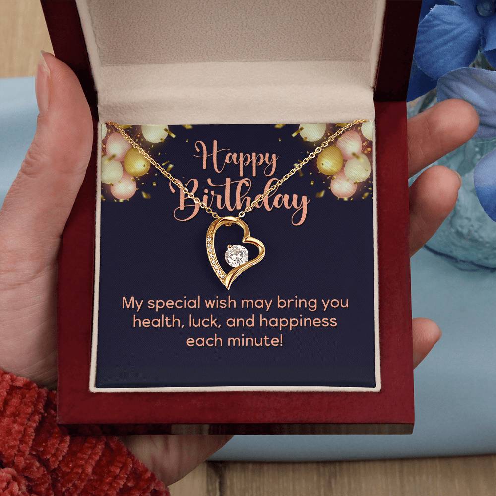 Happy Birthday Heart Necklace Gift-[Heartfelt Family Gift]