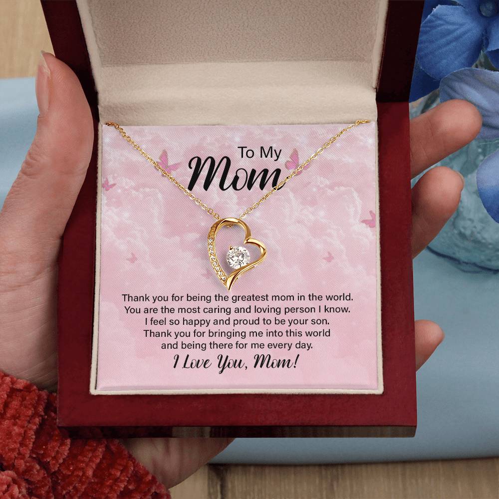 Greatest Mom Heart Necklace Gift-[Heartfelt Family Gift]