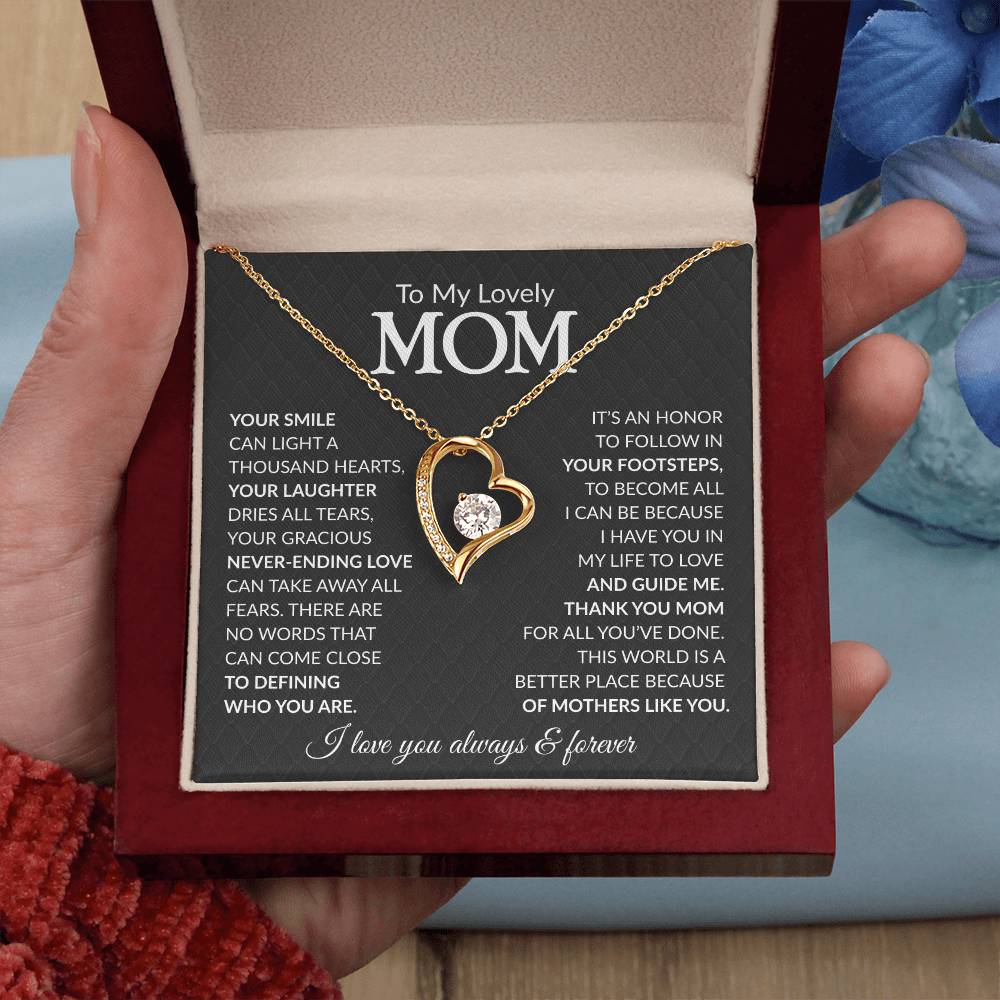 To My Mom Heart Necklace Gift