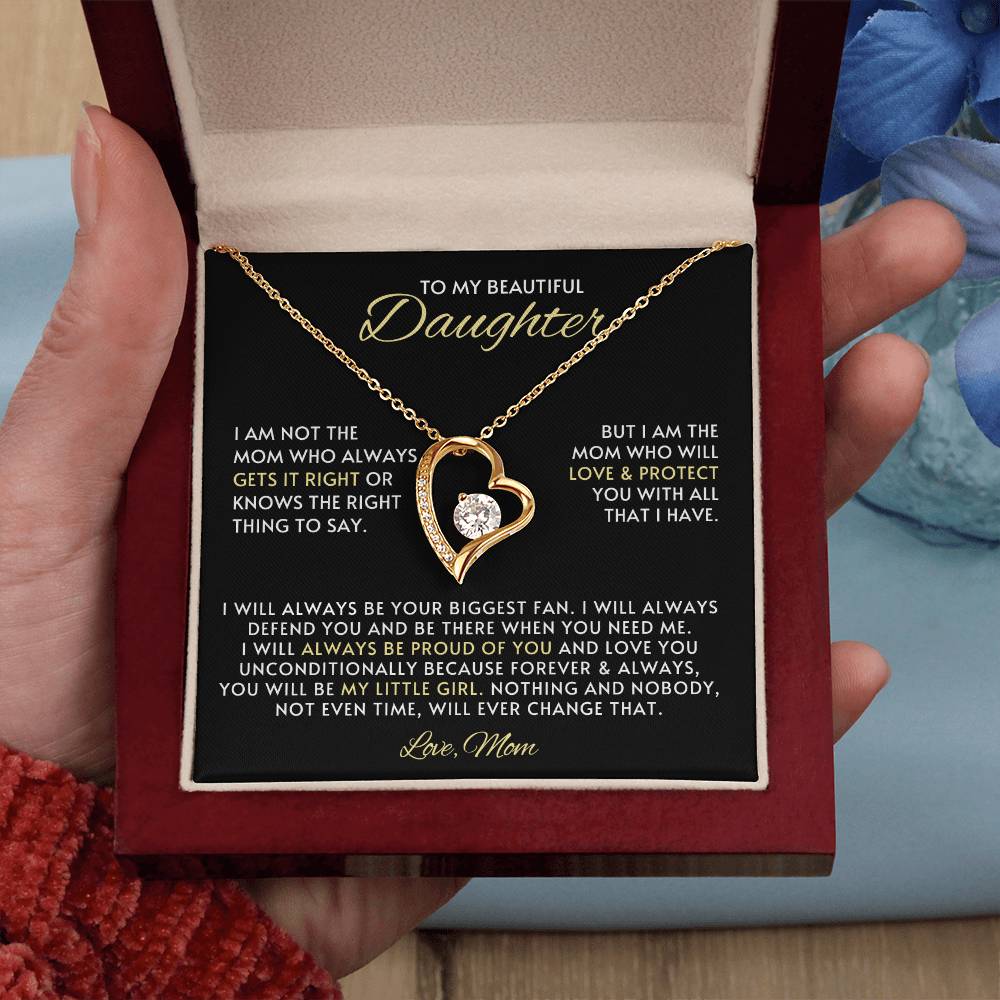Daughter Heart Necklace Gift from Mom