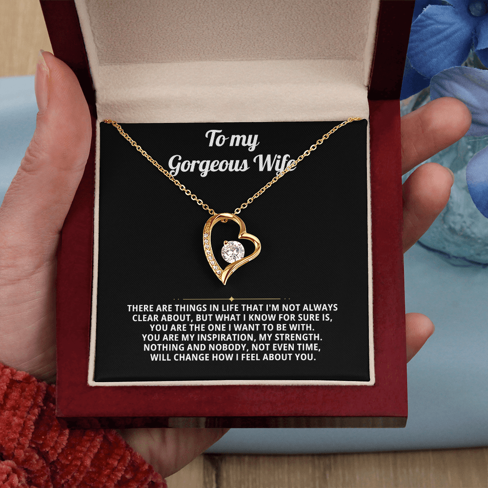 To My Wife Heart Necklace Gift