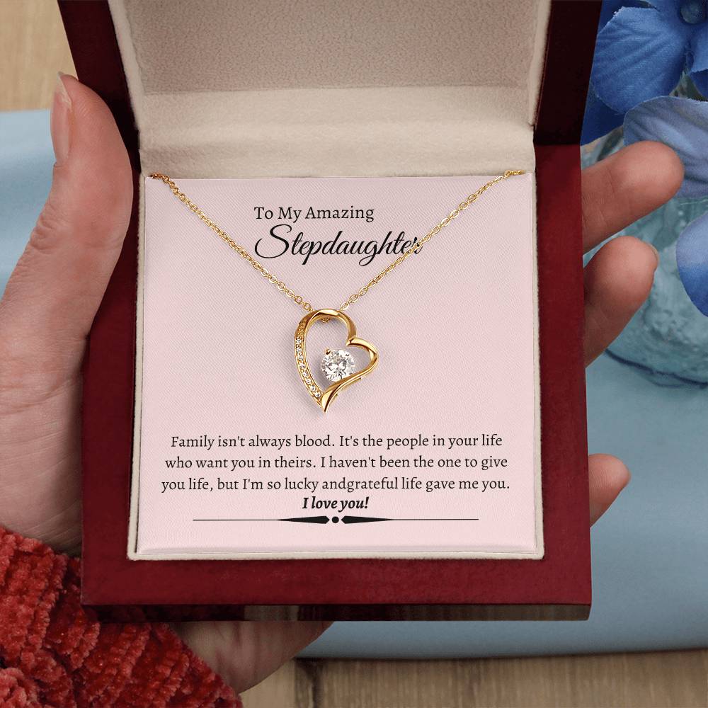 Stepdaughter Heart Necklace Gift-[Heartfelt Family Gift]