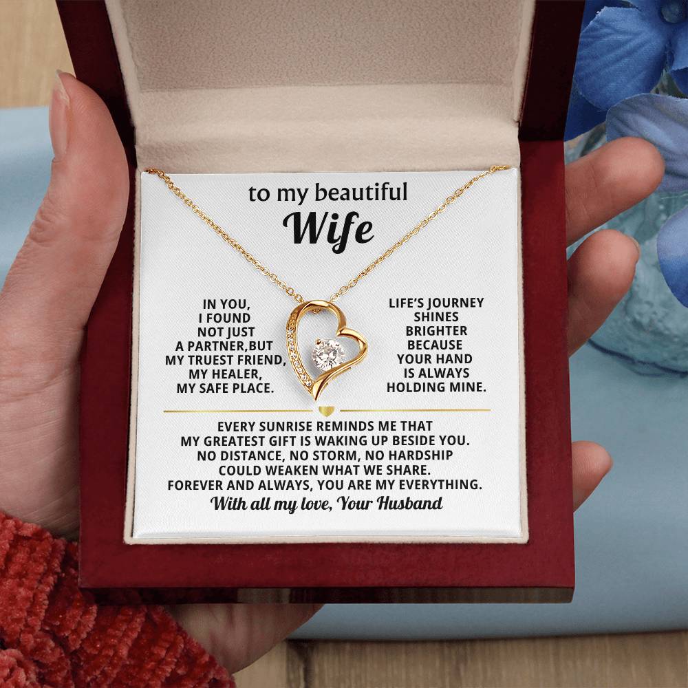 To My Beautiful Wife Heart Necklace