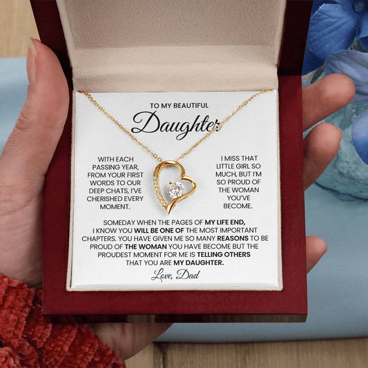 To My Daughter Forever Love Necklace Gift
