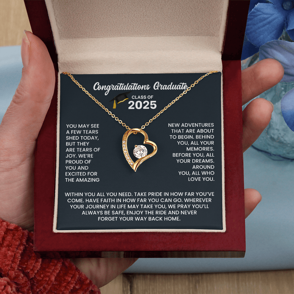 Class of 2025 Heart Graduation Necklace Gift
