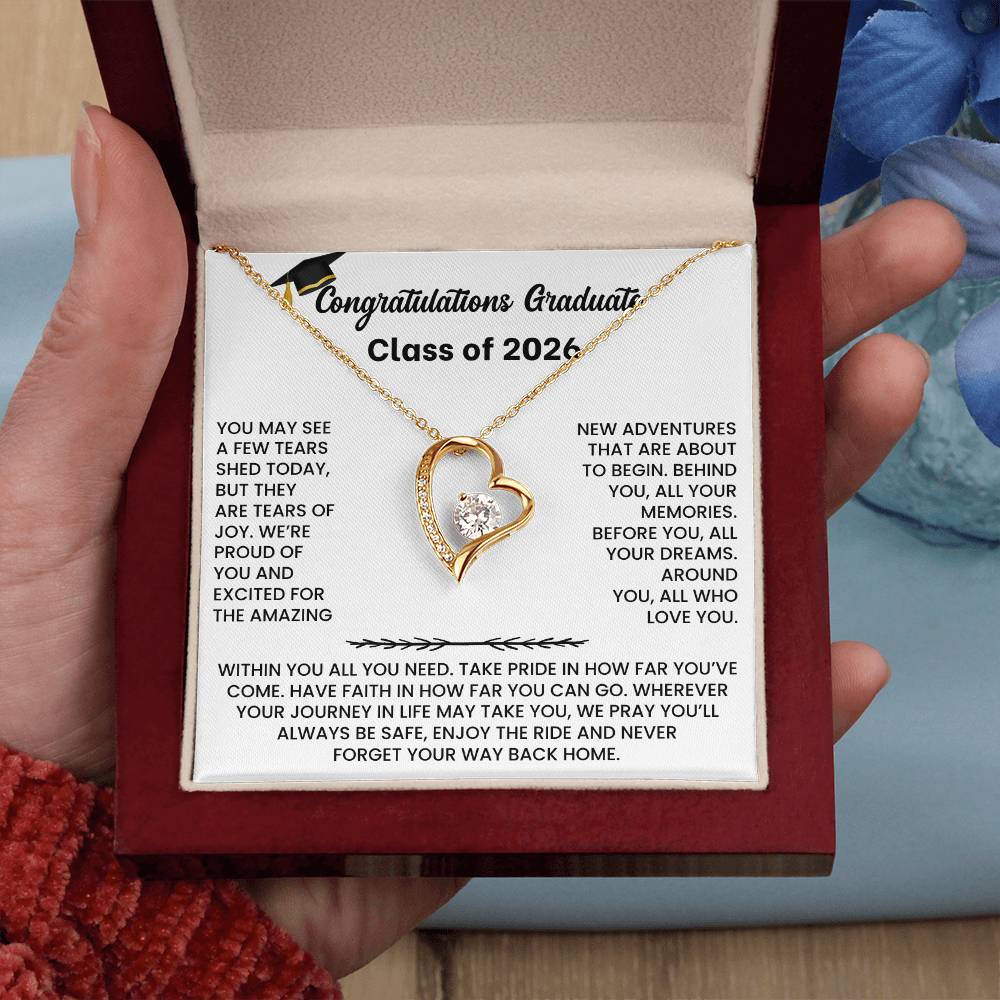 Class of 2026 Graduation Necklace Gift - Heart