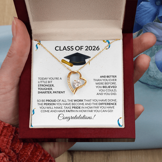 Class of 2026 Graduation Heart Necklace Gift