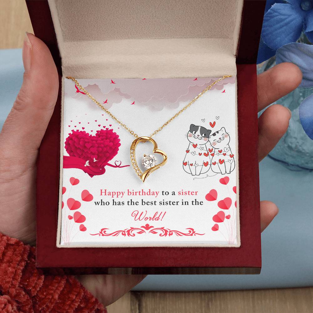 Sister Birthday Heart Necklace Gift-[Heartfelt Family Gift]