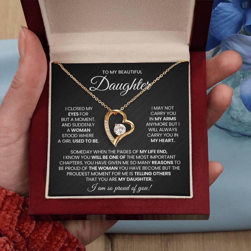 To My Daughter Forever Love Necklace Gift