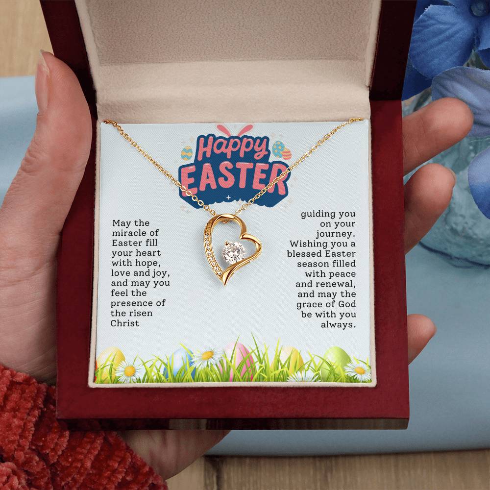Happy Easter Heart Necklace Gift-[Heartfelt Family Gift]
