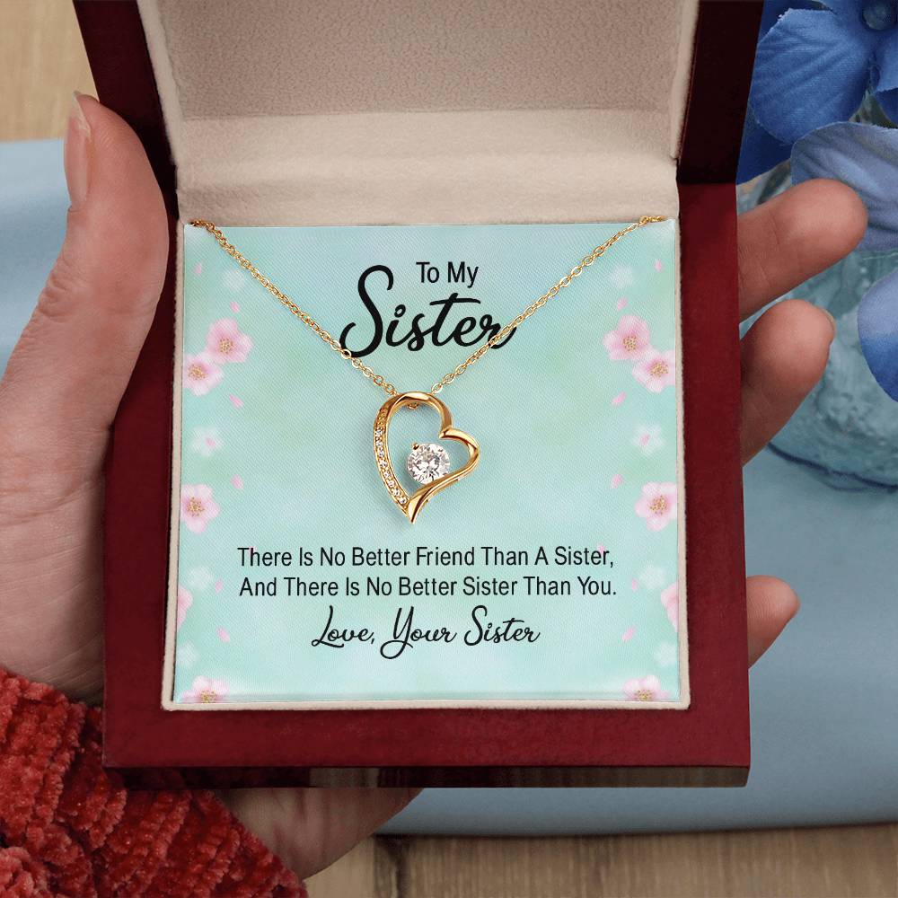 To My Sister Heart Necklace Gift-[Heartfelt Family Gift]