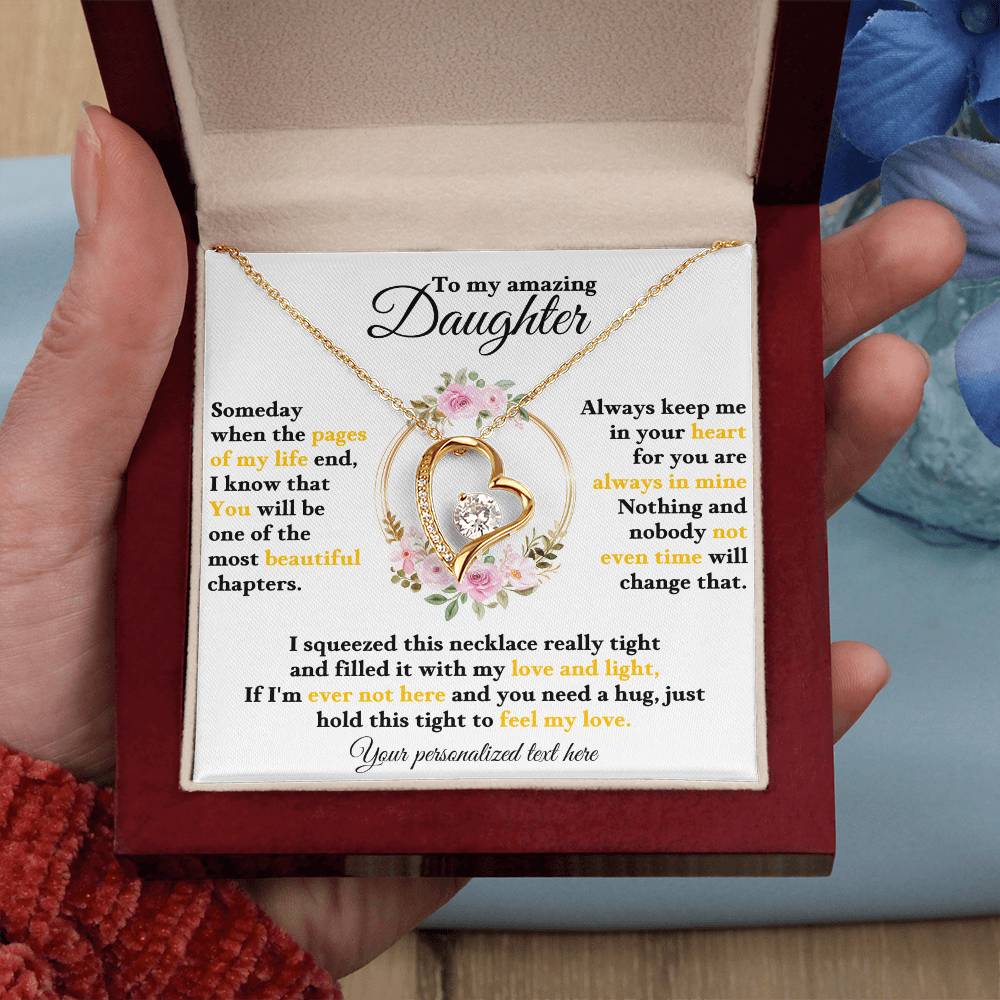 To My Daughter - Personalized Love and Light Heart Necklace Gift-[Heartfelt Family Gift]