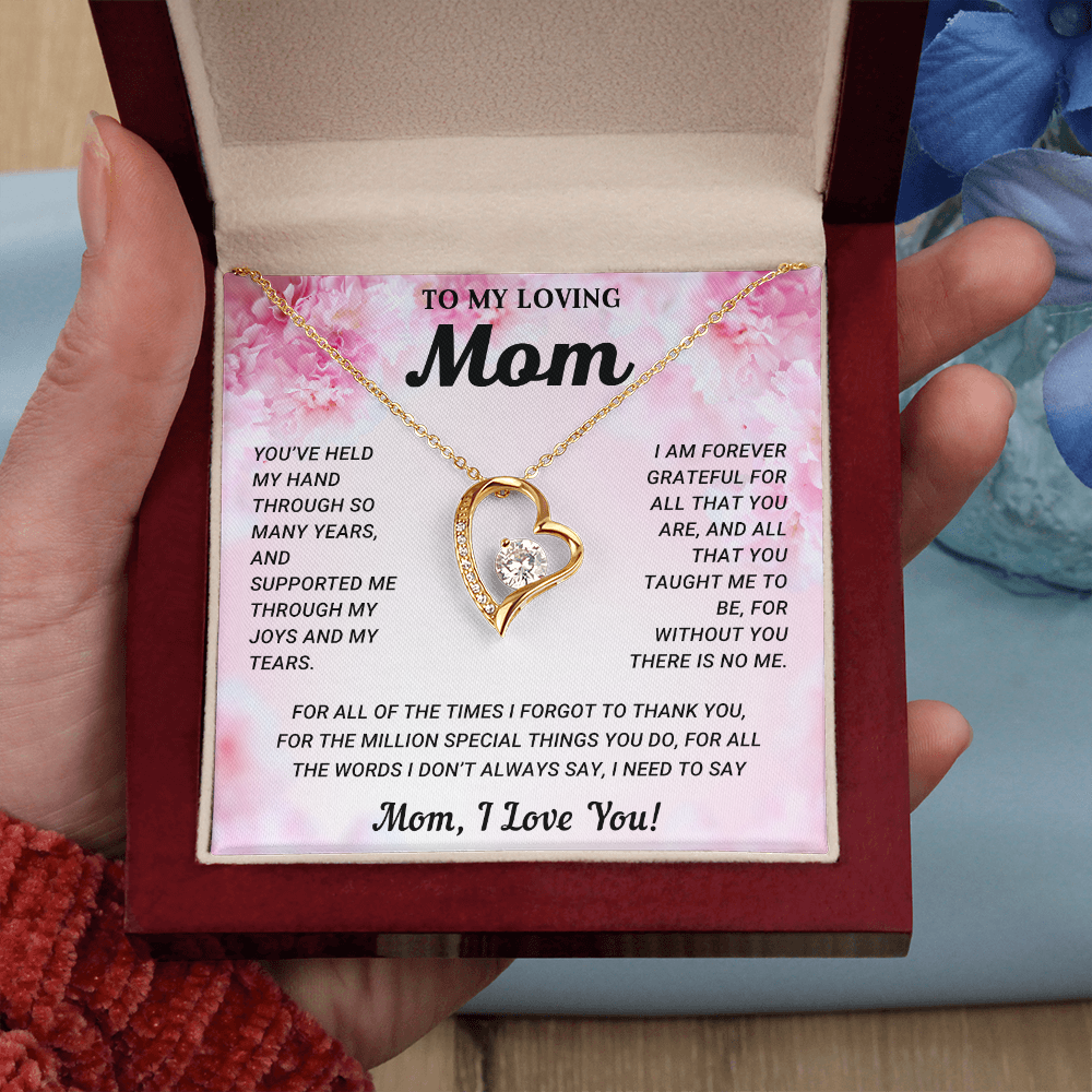 To My Mom Heart Necklace Gift