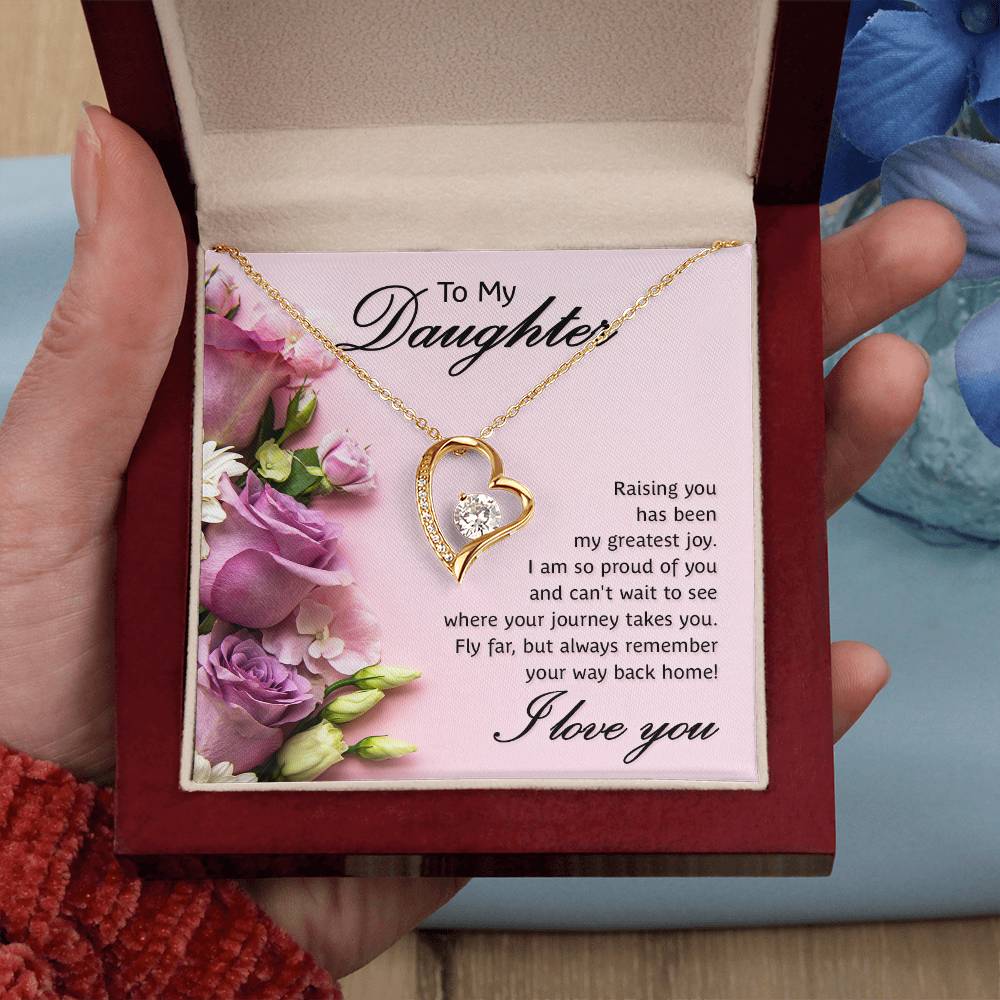 To My Daughter- Raising You Heart Necklace Gift-[Heartfelt Family Gift]