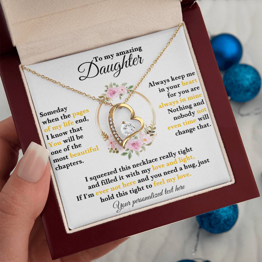 To My Daughter - Personalized Love and Light Heart Necklace Gift-[Heartfelt Family Gift]