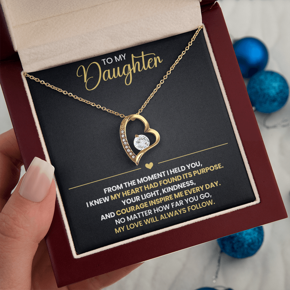 To My Daughter Heart Necklace