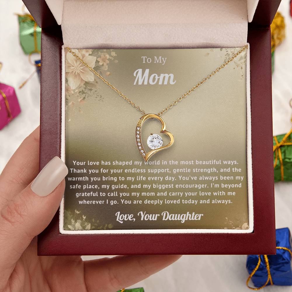 To My Mom Heart Necklace Gift