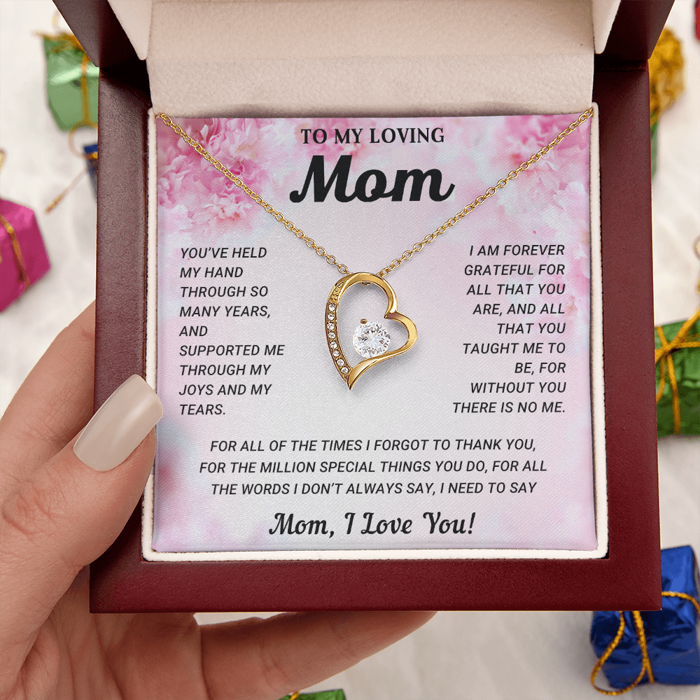 To My Mom Heart Necklace Gift