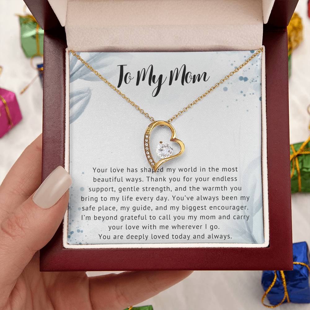 To My Mom Heart Necklace Gift