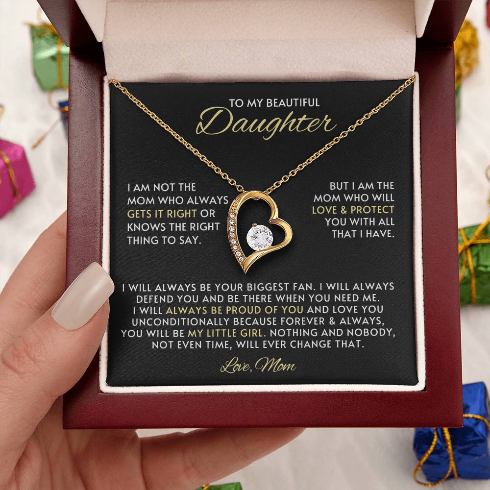 Daughter Heart Necklace Gift from Mom