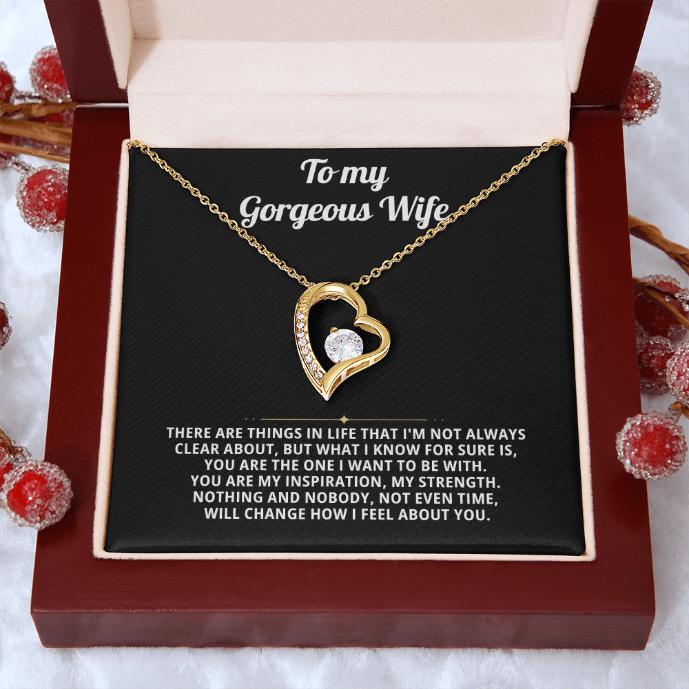 To My Wife Heart Necklace Gift