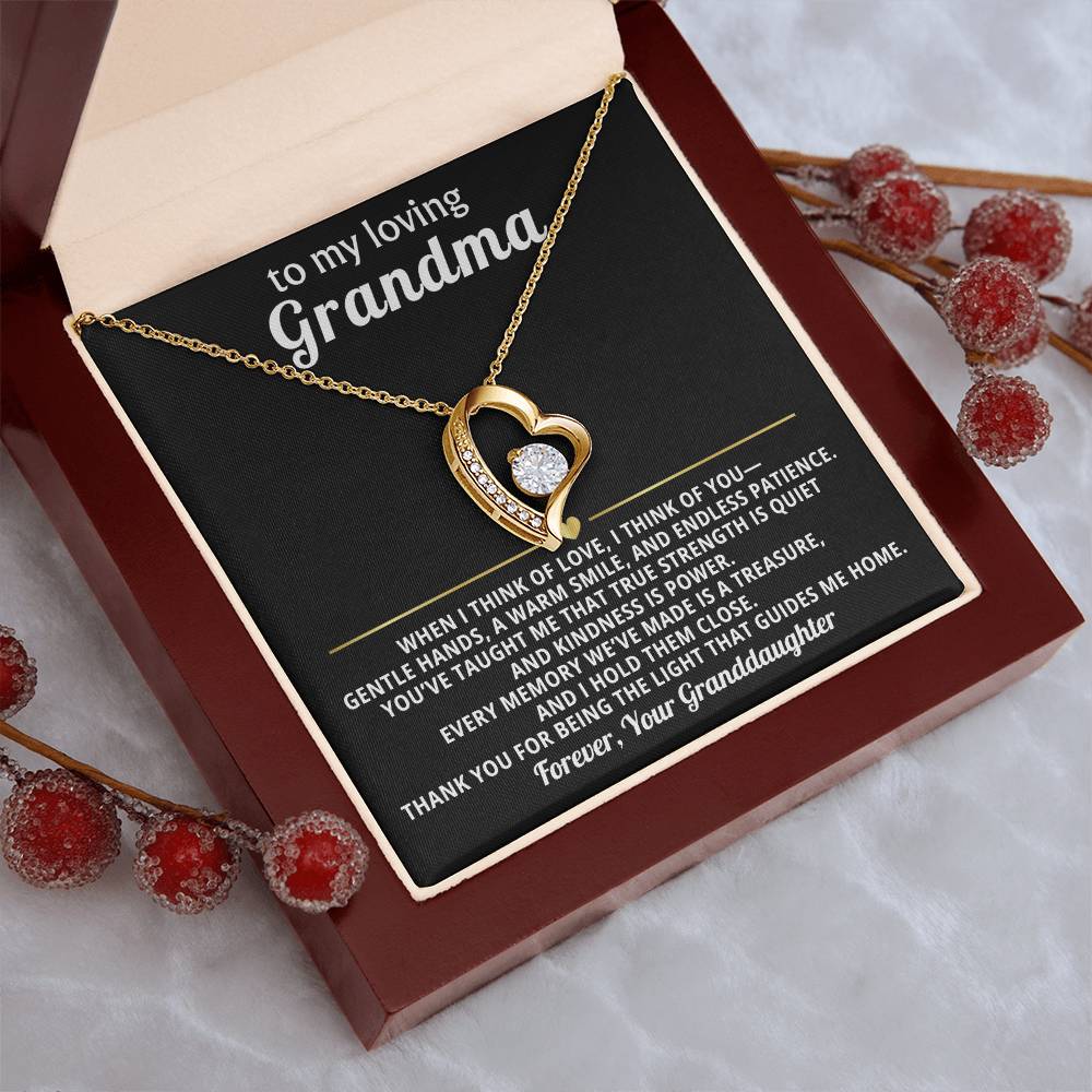 Grandmother Heart Necklace Gift from Granddaughter