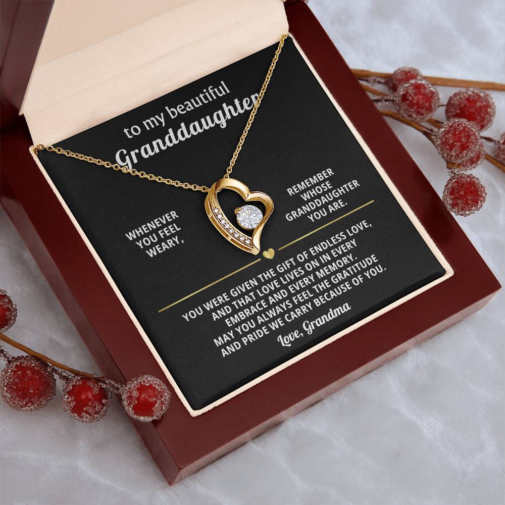 Granddaughter Heart Necklace Gift From Grandma