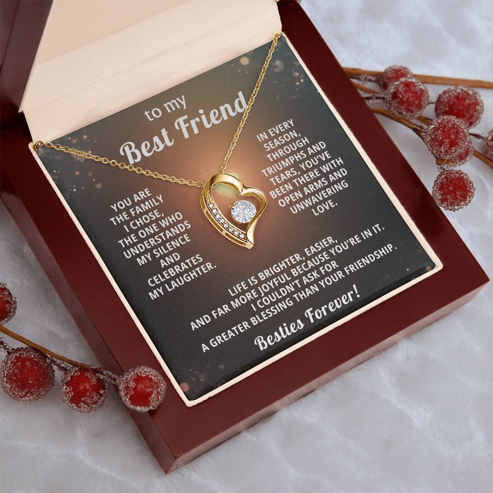 Best Friend Heart Necklace Gift from Bestie